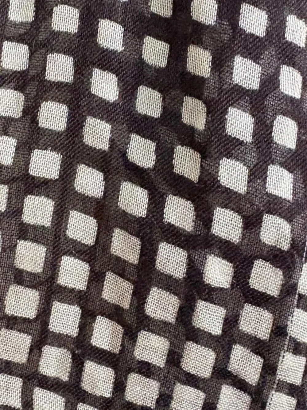 Calvin Klein Black and Cream Grid Print Infinity Scarf - Women Accessories